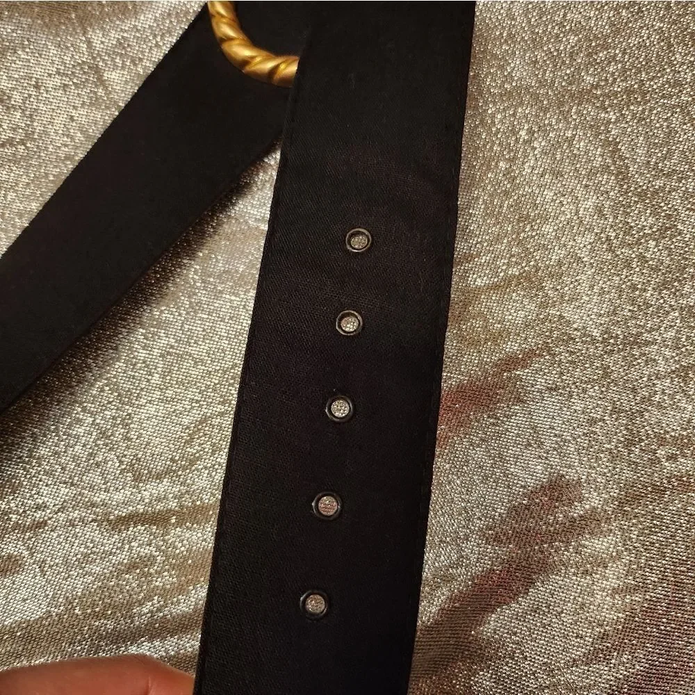 Black Belt with Twisted Gold Buckle